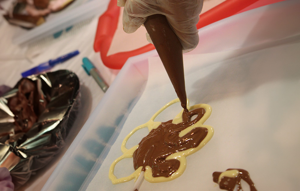 Chocolate on a baking sheet