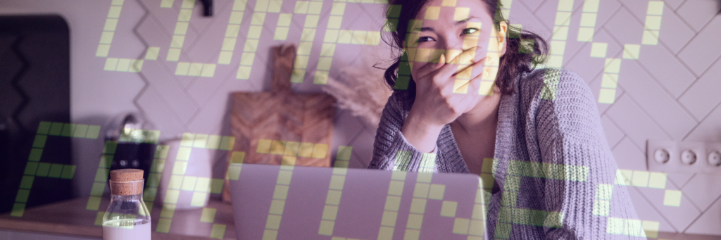 A person sitting at a table in front of a mirror

Description automatically generated