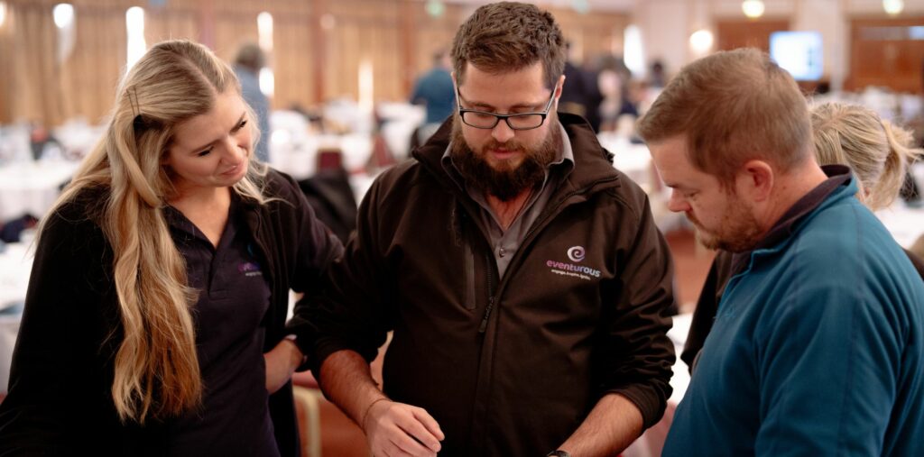 event management team working on event