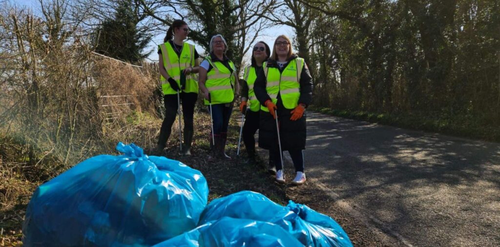 Team out litter picking