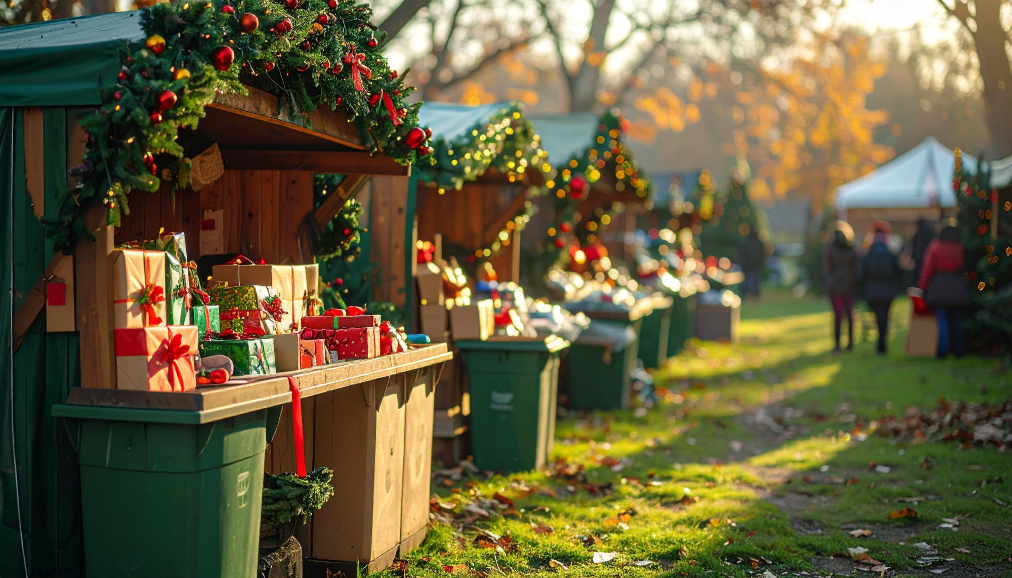 Christmas event with a recycling station for gifts